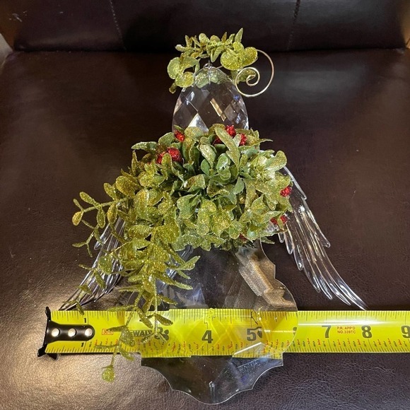 Mistletoe Faceted Lucite Crystal Angel Ornament 9” Extra Large - Picture 10 of 10